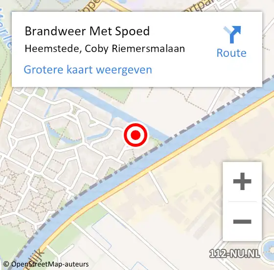 Locatie op kaart van de 112 melding: Brandweer Met Spoed Naar Heemstede, Coby Riemersmalaan op 21 februari 2022 11:24