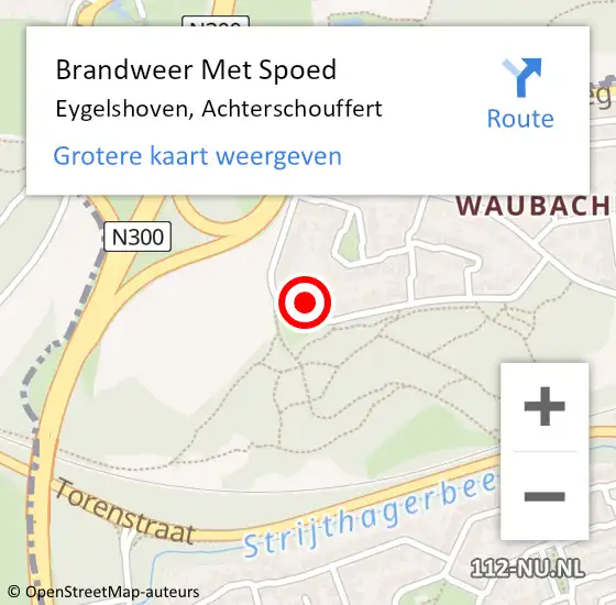 Locatie op kaart van de 112 melding: Brandweer Met Spoed Naar Eygelshoven, Achterschouffert op 21 februari 2022 11:28