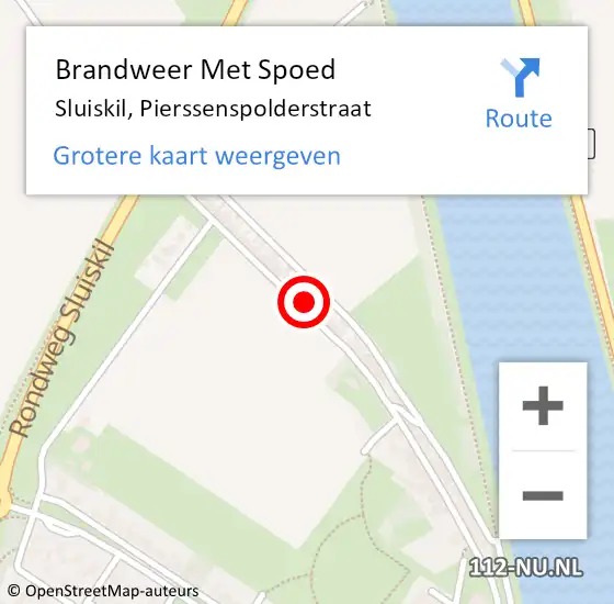 Locatie op kaart van de 112 melding: Brandweer Met Spoed Naar Sluiskil, Pierssenspolderstraat op 21 februari 2022 11:49