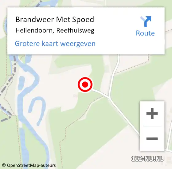 Locatie op kaart van de 112 melding: Brandweer Met Spoed Naar Hellendoorn, Reefhuisweg op 21 februari 2022 12:04