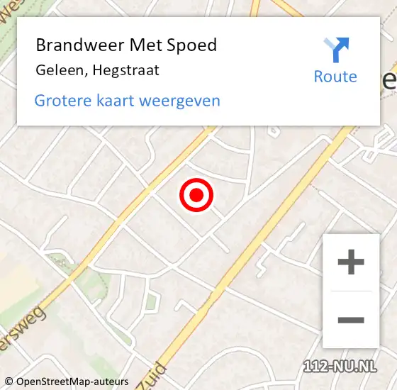 Locatie op kaart van de 112 melding: Brandweer Met Spoed Naar Geleen, Hegstraat op 21 februari 2022 12:21