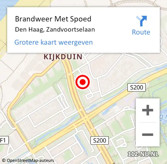 Locatie op kaart van de 112 melding: Brandweer Met Spoed Naar Den Haag, Zandvoortselaan op 21 februari 2022 12:27