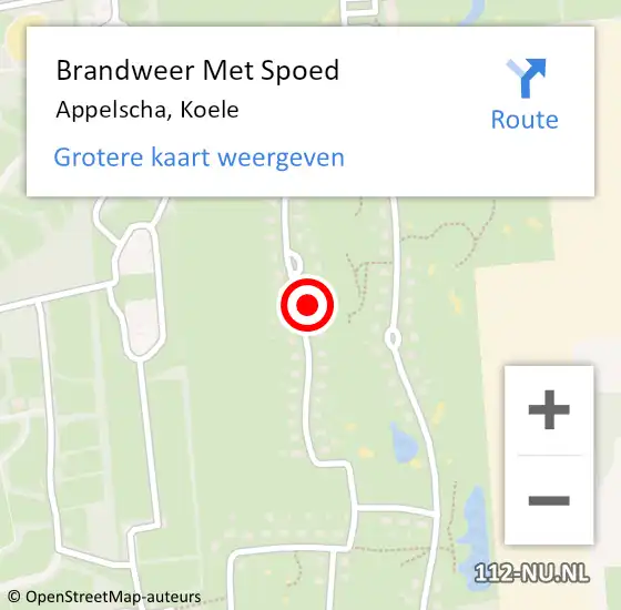 Locatie op kaart van de 112 melding: Brandweer Met Spoed Naar Appelscha, Koele op 21 februari 2022 12:27