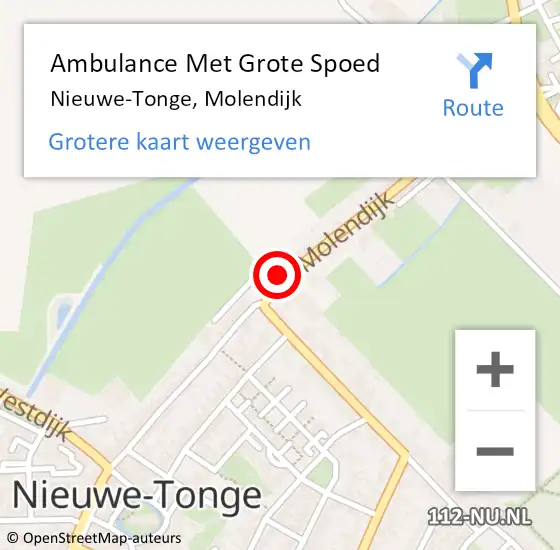 Locatie op kaart van de 112 melding: Ambulance Met Grote Spoed Naar Nieuwe-Tonge, Molendijk op 9 juli 2014 08:20