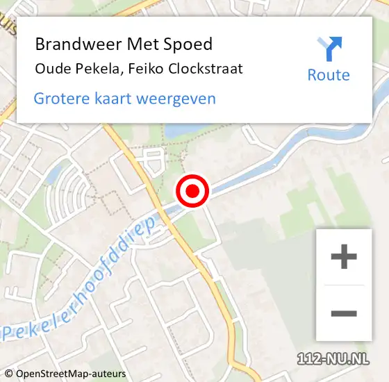 Locatie op kaart van de 112 melding: Brandweer Met Spoed Naar Oude Pekela, Feiko Clockstraat op 21 februari 2022 12:39