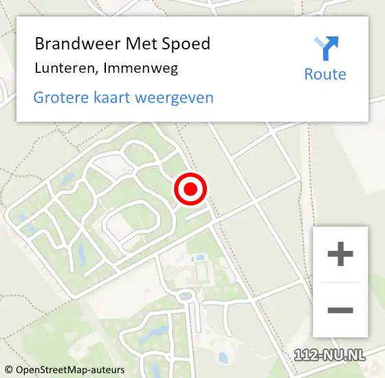 Locatie op kaart van de 112 melding: Brandweer Met Spoed Naar Lunteren, Immenweg op 21 februari 2022 12:44