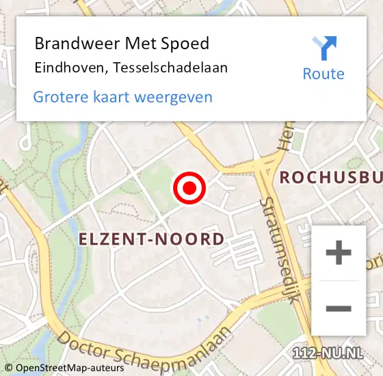 Locatie op kaart van de 112 melding: Brandweer Met Spoed Naar Eindhoven, Tesselschadelaan op 21 februari 2022 12:48