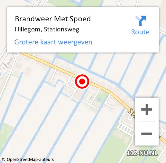 Locatie op kaart van de 112 melding: Brandweer Met Spoed Naar Hillegom, Stationsweg op 21 februari 2022 12:50