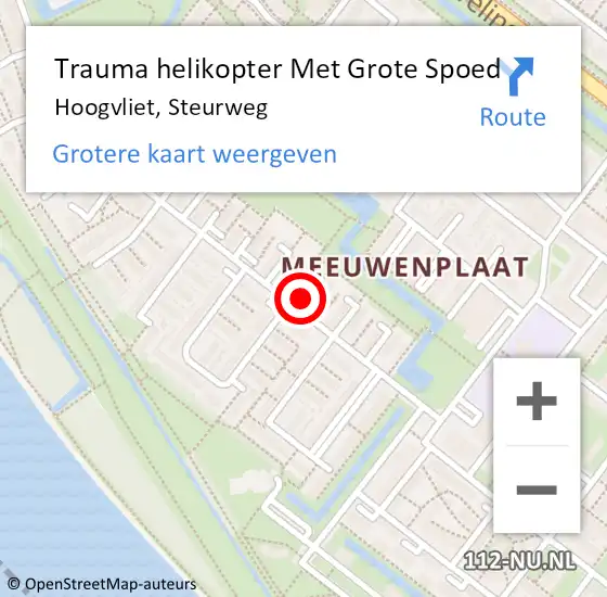 Locatie op kaart van de 112 melding: Trauma helikopter Met Grote Spoed Naar Hoogvliet, Steurweg op 21 februari 2022 12:52