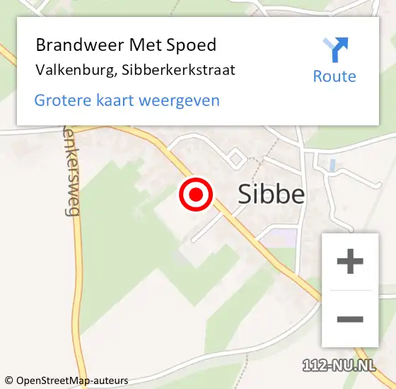 Locatie op kaart van de 112 melding: Brandweer Met Spoed Naar Valkenburg, Sibberkerkstraat op 21 februari 2022 13:07