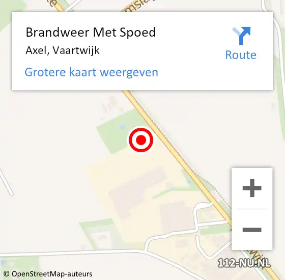 Locatie op kaart van de 112 melding: Brandweer Met Spoed Naar Axel, Vaartwijk op 21 februari 2022 13:46