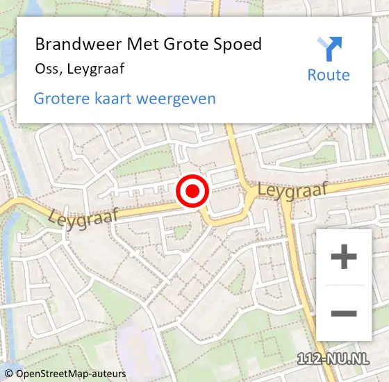 Locatie op kaart van de 112 melding: Brandweer Met Grote Spoed Naar Oss, Leygraaf op 21 februari 2022 13:47