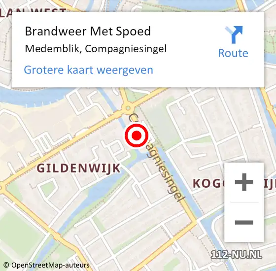 Locatie op kaart van de 112 melding: Brandweer Met Spoed Naar Medemblik, Compagniesingel op 21 februari 2022 14:03