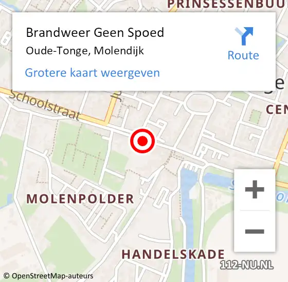 Locatie op kaart van de 112 melding: Brandweer Geen Spoed Naar Oude-Tonge, Molendijk op 21 februari 2022 14:08