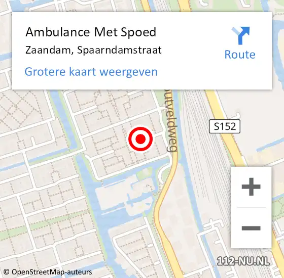 Locatie op kaart van de 112 melding: Ambulance Met Spoed Naar Zaandam, Spaarndamstraat op 21 februari 2022 14:26