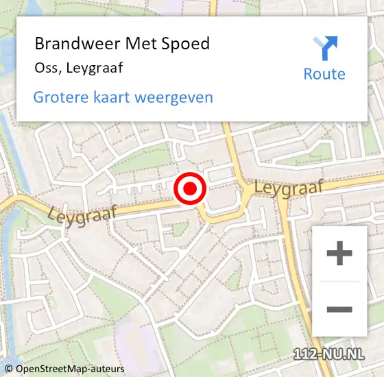 Locatie op kaart van de 112 melding: Brandweer Met Spoed Naar Oss, Leygraaf op 21 februari 2022 14:30