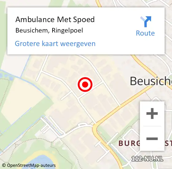 Locatie op kaart van de 112 melding: Ambulance Met Spoed Naar Beusichem, Ringelpoel op 21 februari 2022 14:39