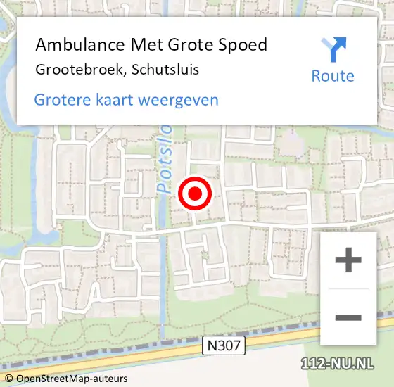 Locatie op kaart van de 112 melding: Ambulance Met Grote Spoed Naar Grootebroek, Schutsluis op 21 februari 2022 14:39