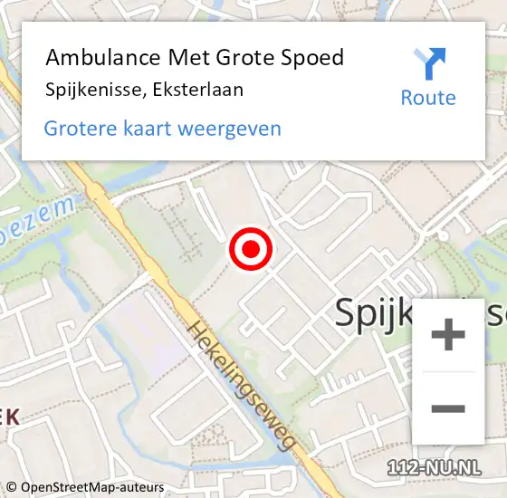 Locatie op kaart van de 112 melding: Ambulance Met Grote Spoed Naar Spijkenisse, Eksterlaan op 21 februari 2022 14:42