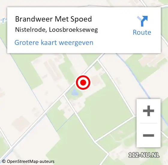 Locatie op kaart van de 112 melding: Brandweer Met Spoed Naar Nistelrode, Loosbroekseweg op 21 februari 2022 15:00