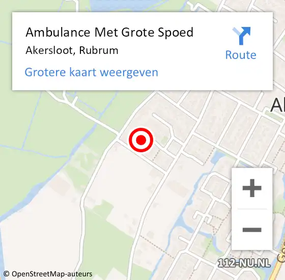 Locatie op kaart van de 112 melding: Ambulance Met Grote Spoed Naar Akersloot, Rubrum op 21 februari 2022 15:19