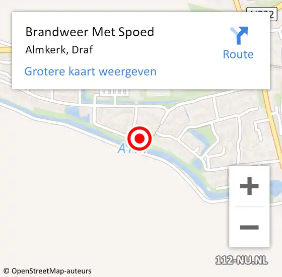 Locatie op kaart van de 112 melding: Brandweer Met Spoed Naar Almkerk, Draf op 21 februari 2022 15:27