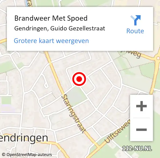 Locatie op kaart van de 112 melding: Brandweer Met Spoed Naar Gendringen, Guido Gezellestraat op 21 februari 2022 15:55