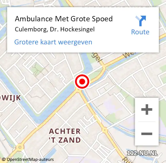 Locatie op kaart van de 112 melding: Ambulance Met Grote Spoed Naar Culemborg, Dr. Hockesingel op 21 februari 2022 16:12