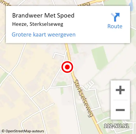 Locatie op kaart van de 112 melding: Brandweer Met Spoed Naar Heeze, Sterkselseweg op 21 februari 2022 17:13