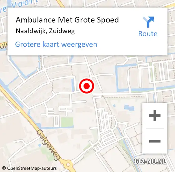 Locatie op kaart van de 112 melding: Ambulance Met Grote Spoed Naar Naaldwijk, Zuidweg op 21 februari 2022 17:15