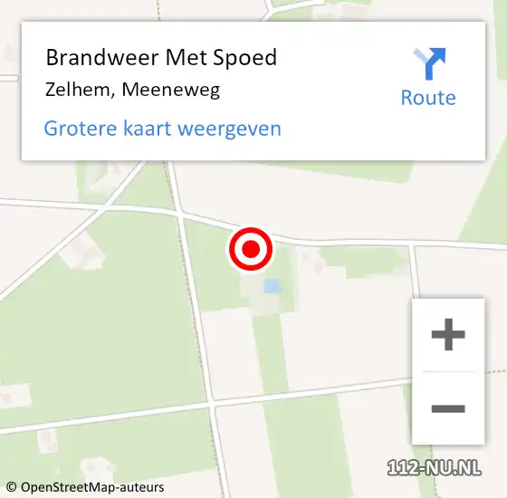 Locatie op kaart van de 112 melding: Brandweer Met Spoed Naar Zelhem, Meeneweg op 21 februari 2022 17:54