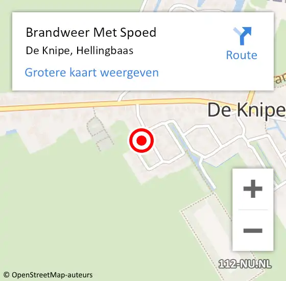 Locatie op kaart van de 112 melding: Brandweer Met Spoed Naar De Knipe, Hellingbaas op 21 februari 2022 18:07