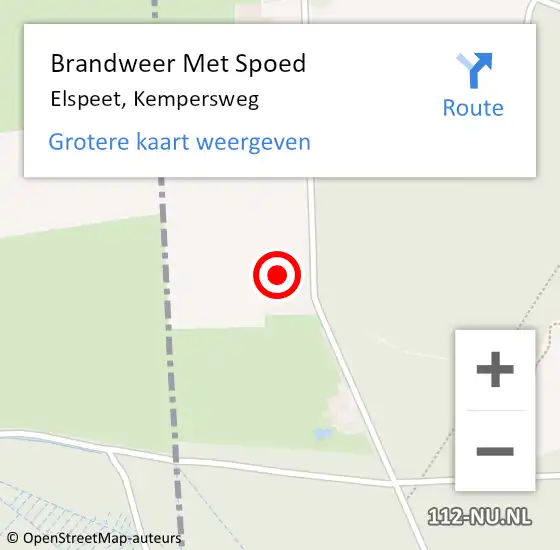 Locatie op kaart van de 112 melding: Brandweer Met Spoed Naar Elspeet, Kempersweg op 21 februari 2022 18:20