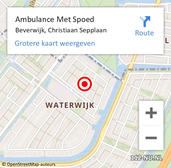 Locatie op kaart van de 112 melding: Ambulance Met Spoed Naar Beverwijk, Christiaan Sepplaan op 21 februari 2022 18:32