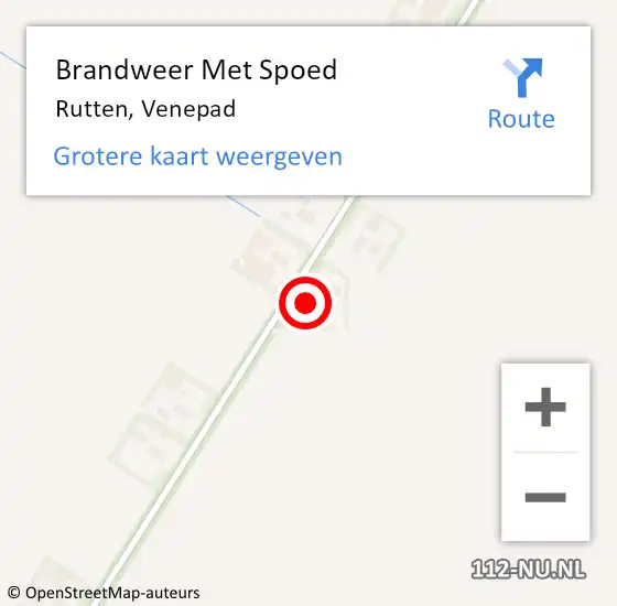 Locatie op kaart van de 112 melding: Brandweer Met Spoed Naar Rutten, Venepad op 21 februari 2022 18:58