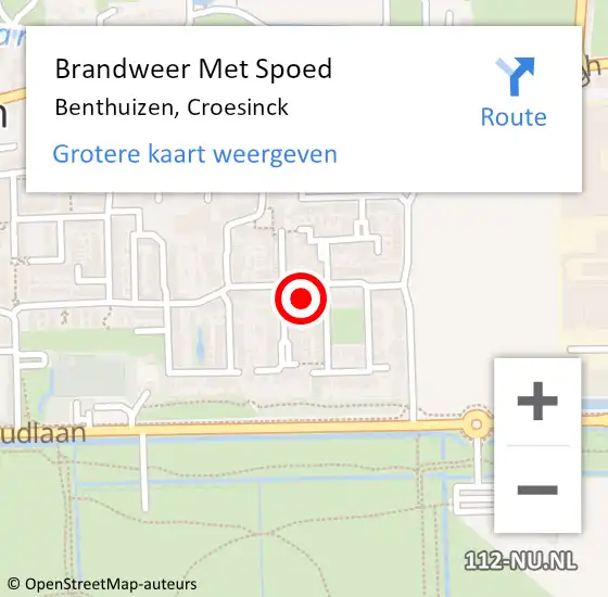 Locatie op kaart van de 112 melding: Brandweer Met Spoed Naar Benthuizen, Croesinck op 21 februari 2022 19:15