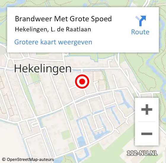 Locatie op kaart van de 112 melding: Brandweer Met Grote Spoed Naar Hekelingen, L. de Raatlaan op 21 februari 2022 19:44