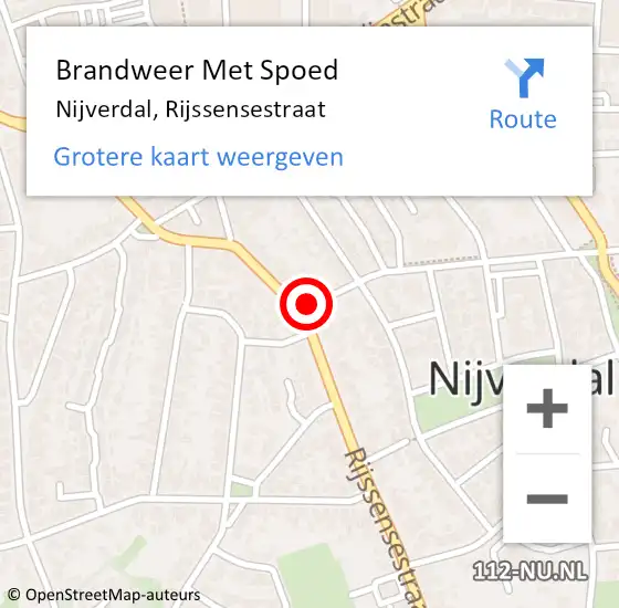 Locatie op kaart van de 112 melding: Brandweer Met Spoed Naar Nijverdal, Rijssensestraat op 21 februari 2022 19:46