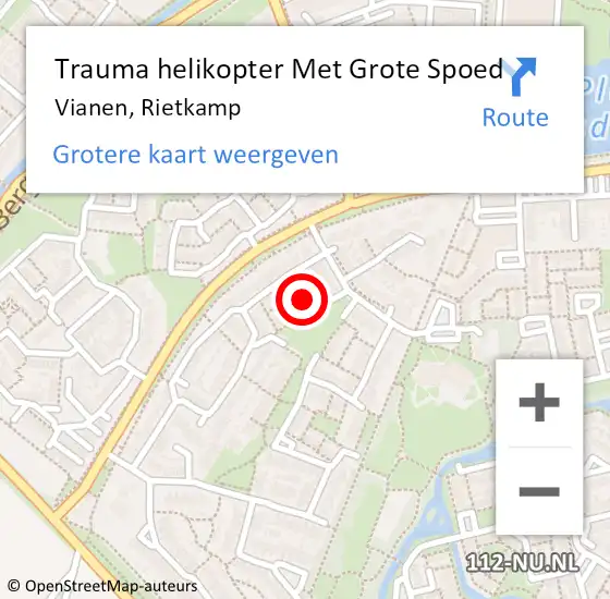 Locatie op kaart van de 112 melding: Trauma helikopter Met Grote Spoed Naar Vianen, Rietkamp op 21 februari 2022 19:47