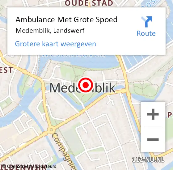 Locatie op kaart van de 112 melding: Ambulance Met Grote Spoed Naar Medemblik, Landswerf op 21 februari 2022 20:12