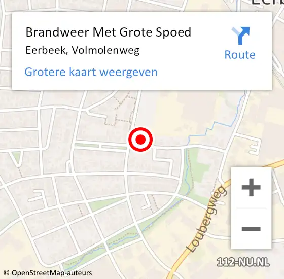 Locatie op kaart van de 112 melding: Brandweer Met Grote Spoed Naar Eerbeek, Volmolenweg op 21 februari 2022 20:20