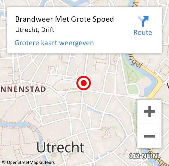 Locatie op kaart van de 112 melding: Brandweer Met Grote Spoed Naar Utrecht, Drift op 21 februari 2022 20:29