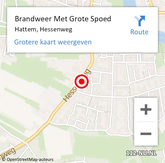 Locatie op kaart van de 112 melding: Brandweer Met Grote Spoed Naar Hattem, Hessenweg op 21 februari 2022 20:31