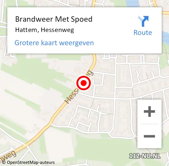 Locatie op kaart van de 112 melding: Brandweer Met Spoed Naar Hattem, Hessenweg op 21 februari 2022 20:42