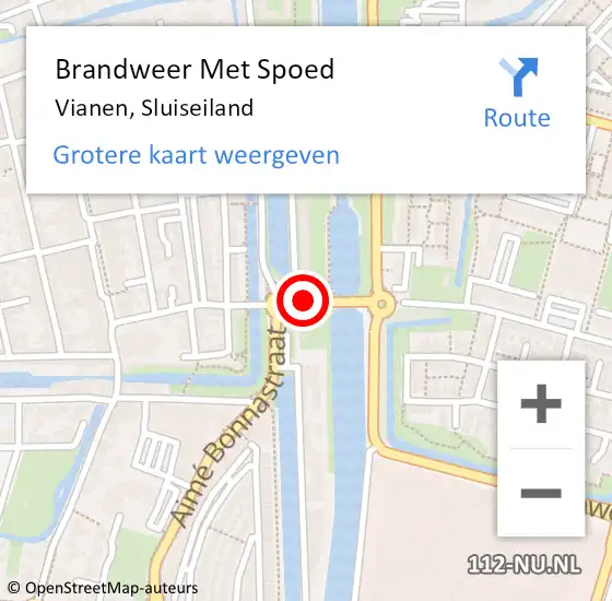 Locatie op kaart van de 112 melding: Brandweer Met Spoed Naar Vianen, Sluiseiland op 21 februari 2022 21:34