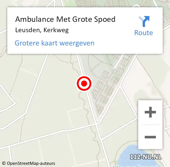 Locatie op kaart van de 112 melding: Ambulance Met Grote Spoed Naar Leusden, Kerkweg op 7 oktober 2013 17:52