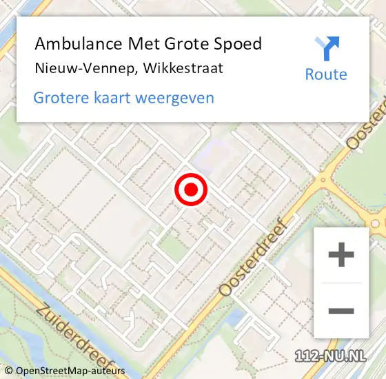 Locatie op kaart van de 112 melding: Ambulance Met Grote Spoed Naar Nieuw-Vennep, Wikkestraat op 21 februari 2022 22:36