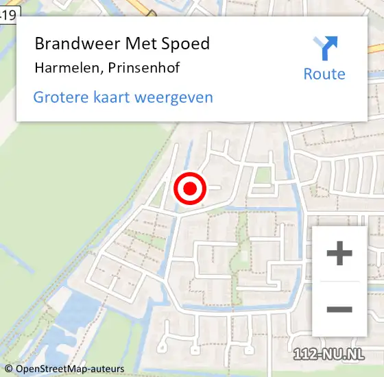 Locatie op kaart van de 112 melding: Brandweer Met Spoed Naar Harmelen, Prinsenhof op 21 februari 2022 23:47