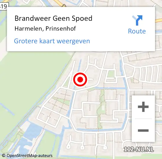 Locatie op kaart van de 112 melding: Brandweer Geen Spoed Naar Harmelen, Prinsenhof op 21 februari 2022 23:53