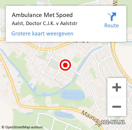Locatie op kaart van de 112 melding: Ambulance Met Spoed Naar Aalst, Doctor C.J.K. v Aalststr op 22 februari 2022 06:23